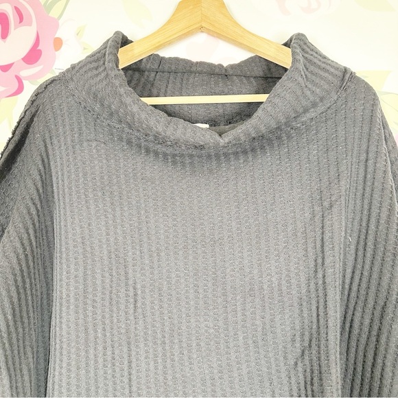 NEW Free People Juicy Thermal Black Long Sleeve Top S - Picture 5 of 12